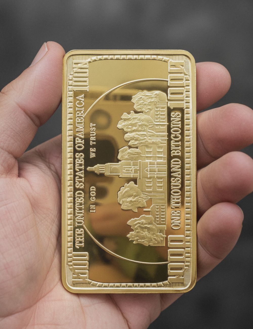 Trump 1000 Bitcoins Gold Bar